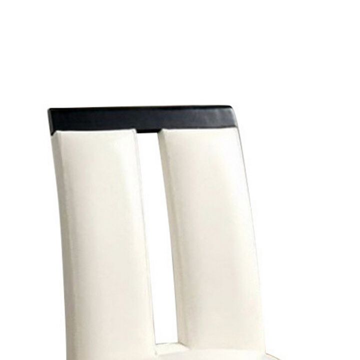 Luminar Contemporary Side Chair Withwhite Cal. Foam, Black Finish, Set of 2-Benzara
