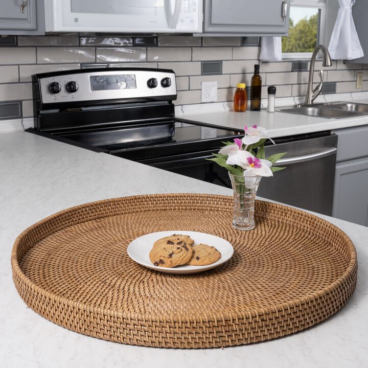 Saboga Home&trade; Oval Ottoman Tray With Cutout Handles