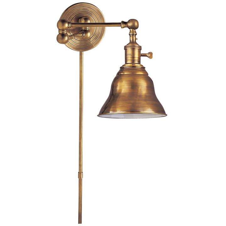 Boston Swing Arm Antique Brass with SLE Shade