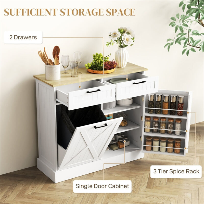 Modern Kitchen Storage Cabinet with Shelves and Doors