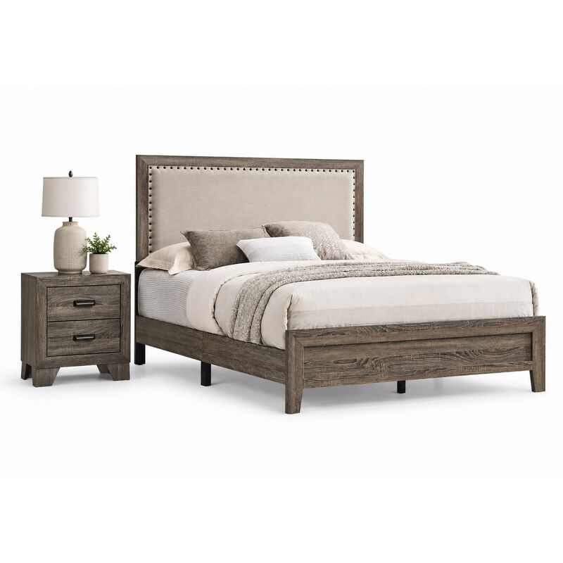 Bedroom Set, Wood, 2 Piece Set with Nightstand image number 0