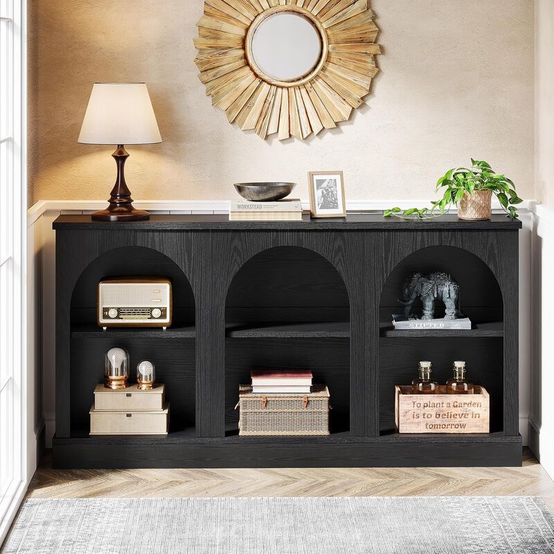 Tribesigns Farmhouse 3-Tier Wood Console Table image number 2