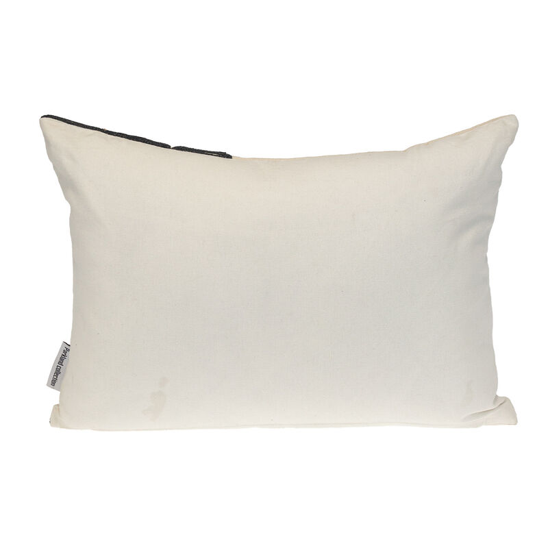 HomeRoots 14" X 20" Beige and Black Geometric Cotton Throw Pillow image number 2
