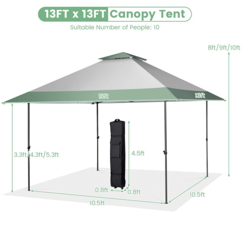 Pop-Up Patio Canopy Tent with Shelter and Wheeled Bag