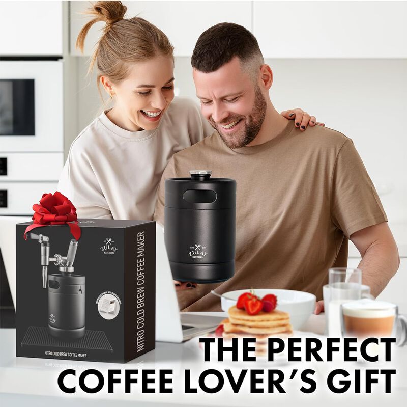 Nitro Cold Brew Maker with Pressure Relieving Valve & Creamer Faucet