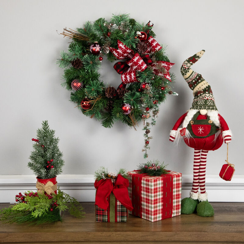 Country Mixed Pine Artificial Christmas Wreath  16-Inch  Unlit image number 1