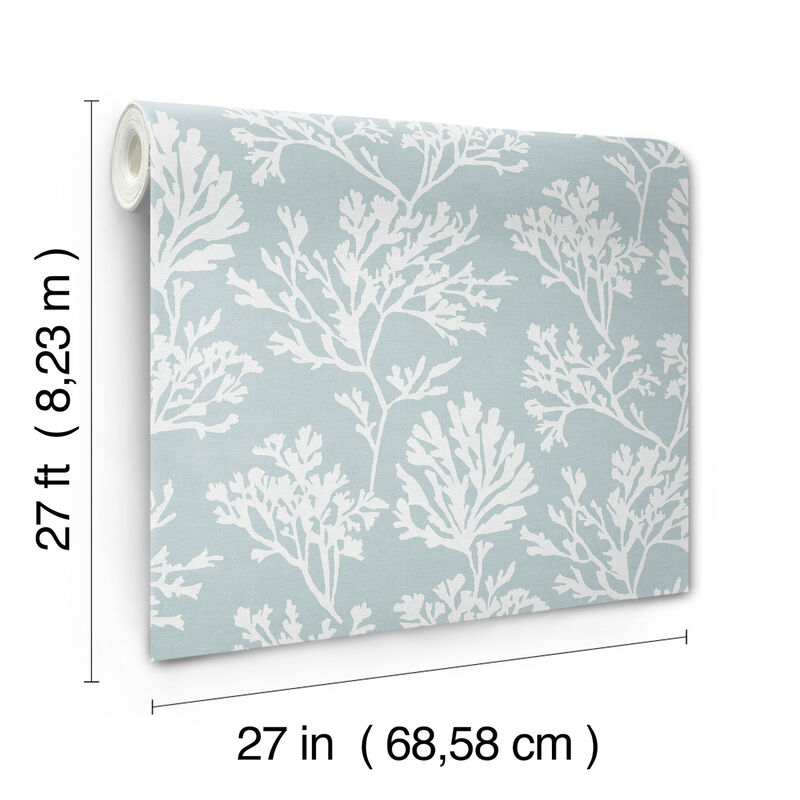 Tortuga Sky Blue Coral Wallpaper (Double Roll) image number 3