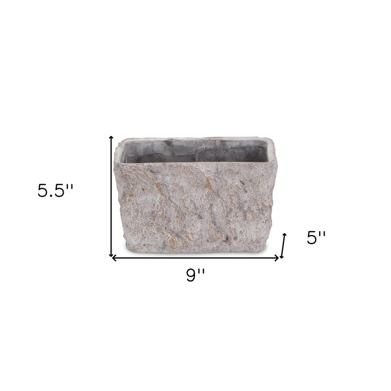 Speckle Glaze Cement Rectangular Planter for Indoor and Outdoor Plants