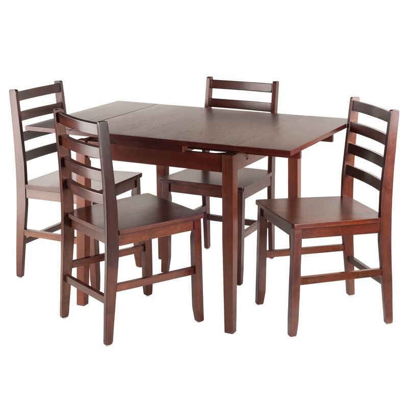 Ergode Elegant 3-Piece Shaye Dining Table Set | Solid Wood | Walnut Finish | 2 Slat Back Chairs | Contemporary Design | Easy Assembly (94358VV) (94358-VV) (94556-VV) image number 0