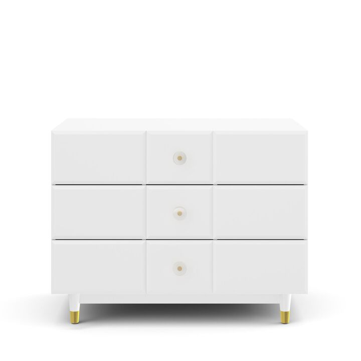 Little Seeds Aviary 3-Drawer Dresser with Gold Hardware, White