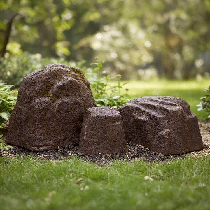 3-Piece Polyresin Faux Landscape Rock Set