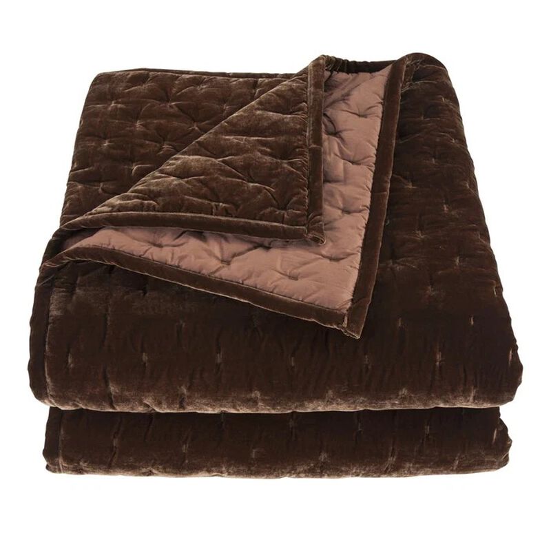 Stella Pintuck Brown Full/Queen Quilt Set image number 0