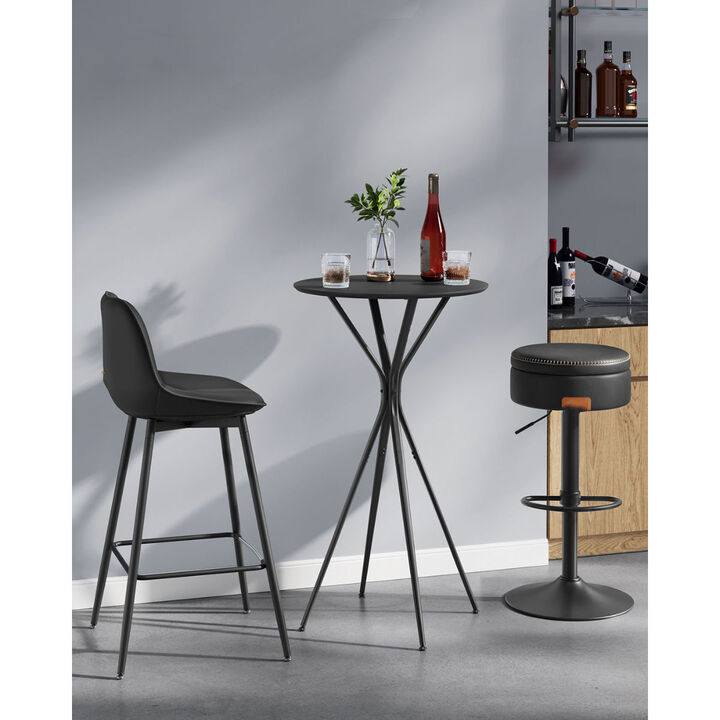 High Pub Table with Footrest &ndash; Tall Round Table for Standing or Bar Stool Seating in Home or Office