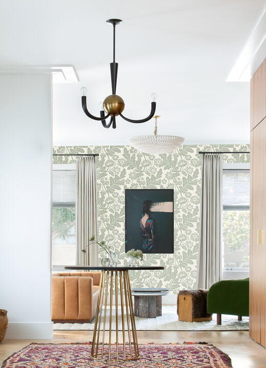 Augusta Silver Flock Damask Wallpaper