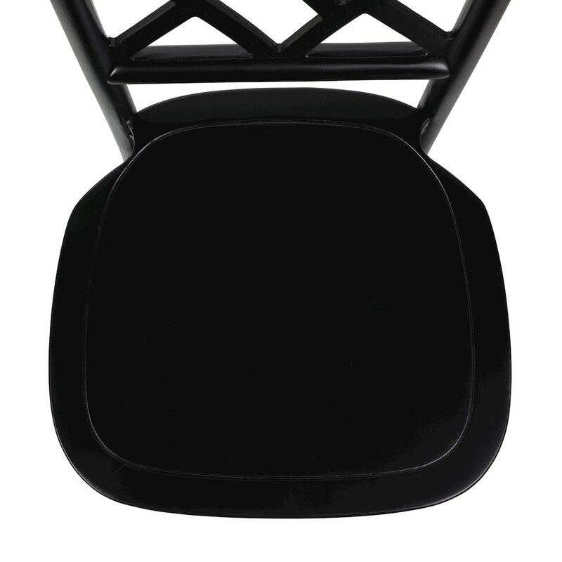 Flash Furniture Brooklyn Black Solid Wood Stackable Dining Chair with Intricate Back Detail image number 5