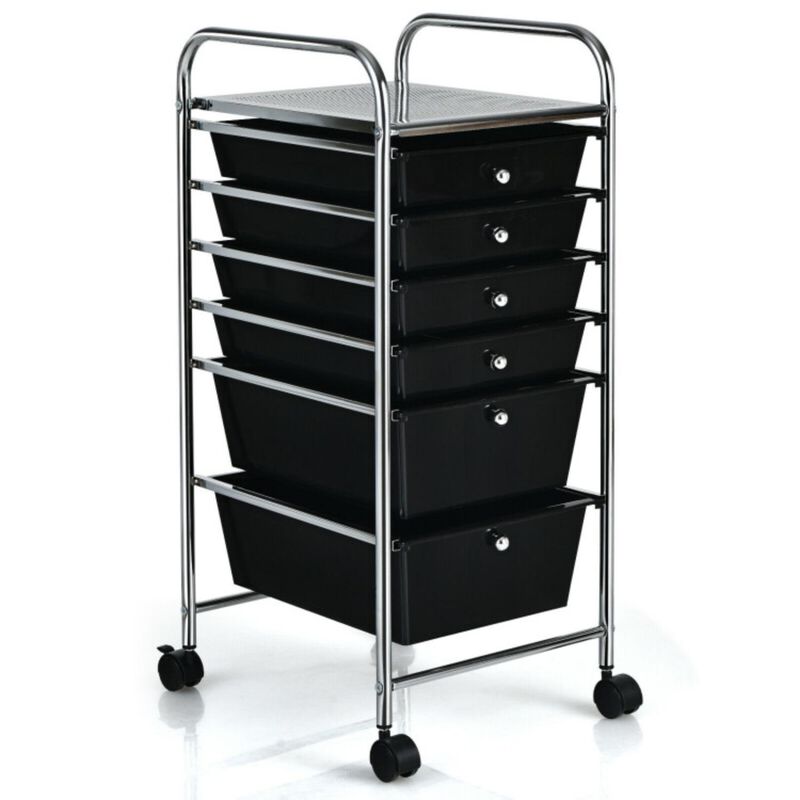 Hivvago Multifunctional 6 Drawers Rolling Storage Cart Organizer