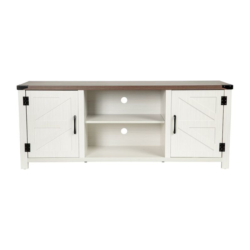 Flash Furniture Farmhouse Barn Door TV Stand in White for TV's up to 65 ines - 59 image number 5