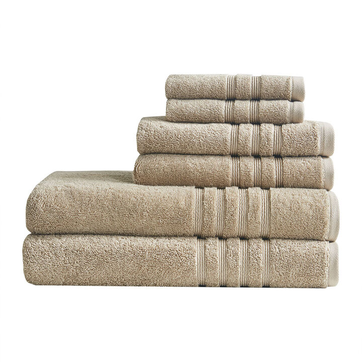 Gracie Mills Elowen 6-Piece Eco-Revive Antimicrobial Bath Towel Set