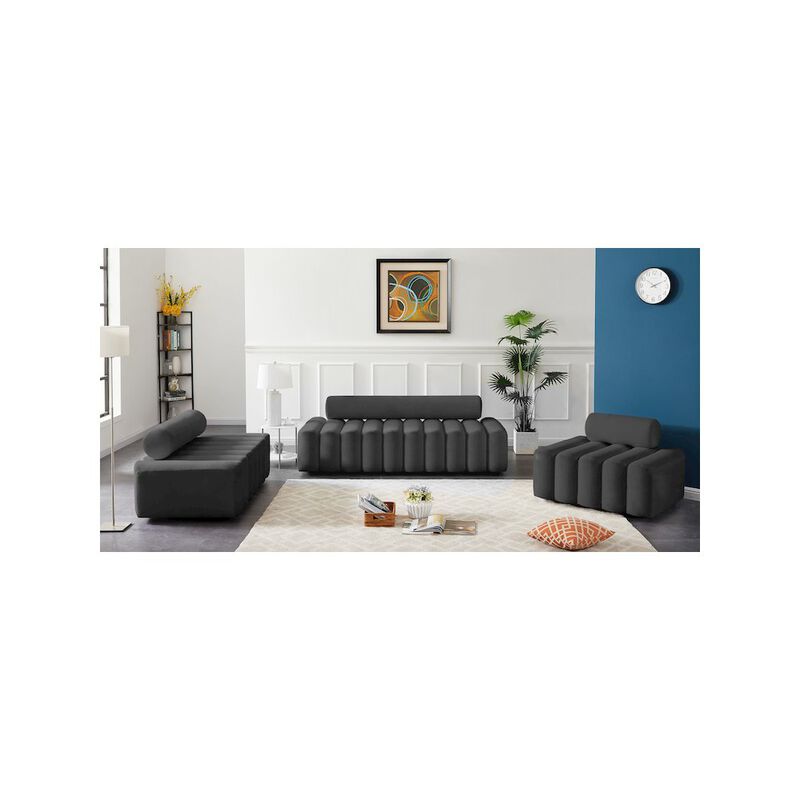 Meridian Furniture Melody Grey Velvet Loveseat
