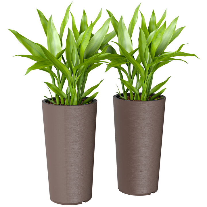 Hivvago 29 Inch Plastic Outdoor Flower Pots, 2-Pack