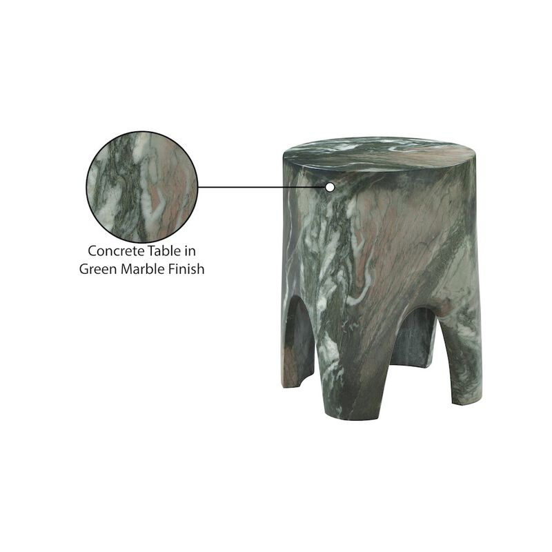 Meridian Furniture Foligno Green Marble Finish Concrete End Table