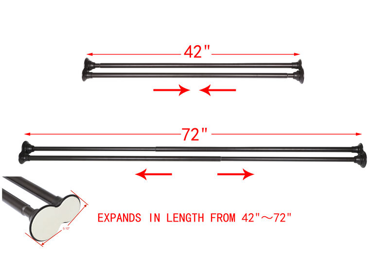 Adjustable 72 Proof Aluminum Double Shower Curtain Rods image number 7