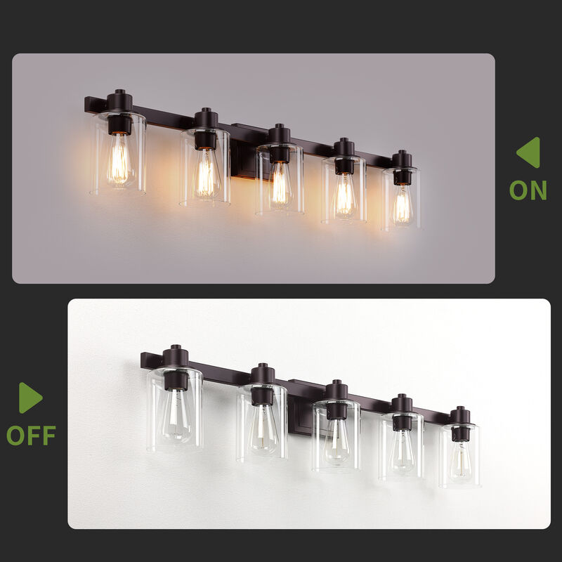 40.6" Modern 5-Light Dimmable Indoor Wall Sconce image number 4