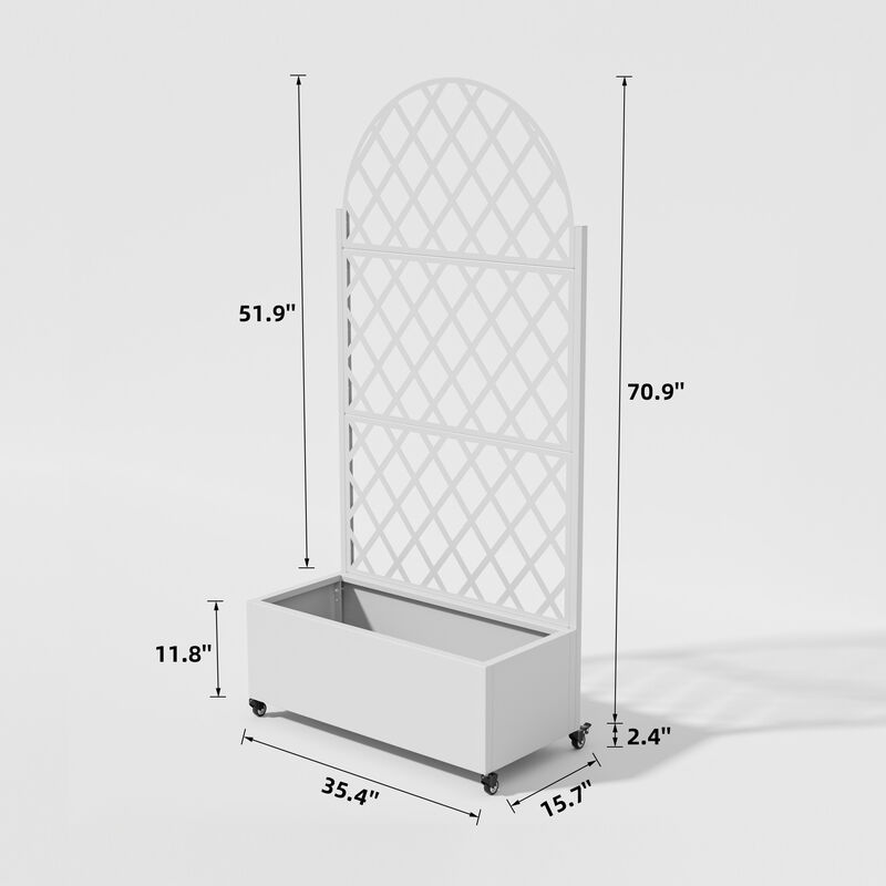 71*35.5 Archerd Metal Planter Box with Trellis image number 1