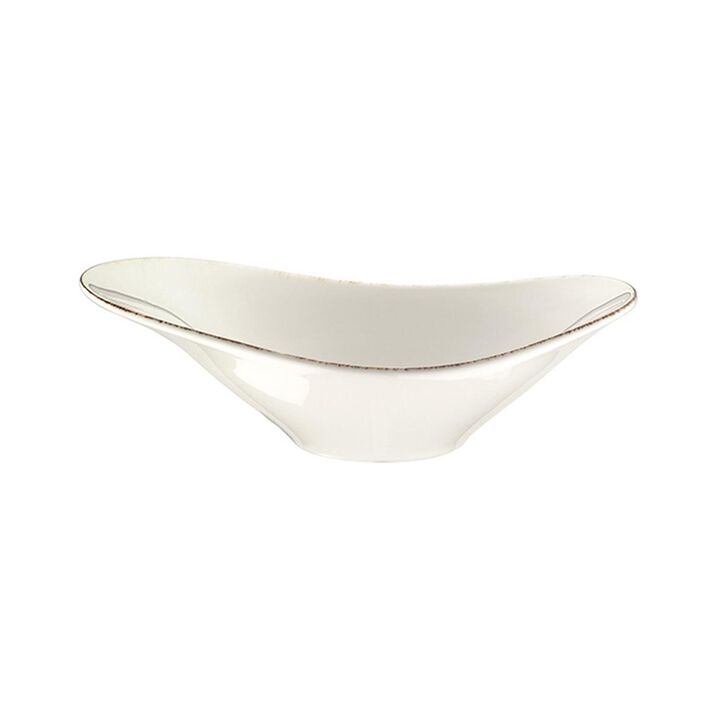 Retro 11" x 7.5" x h:3.5" 25 oz. Oval Decorated Porcelain Bowl