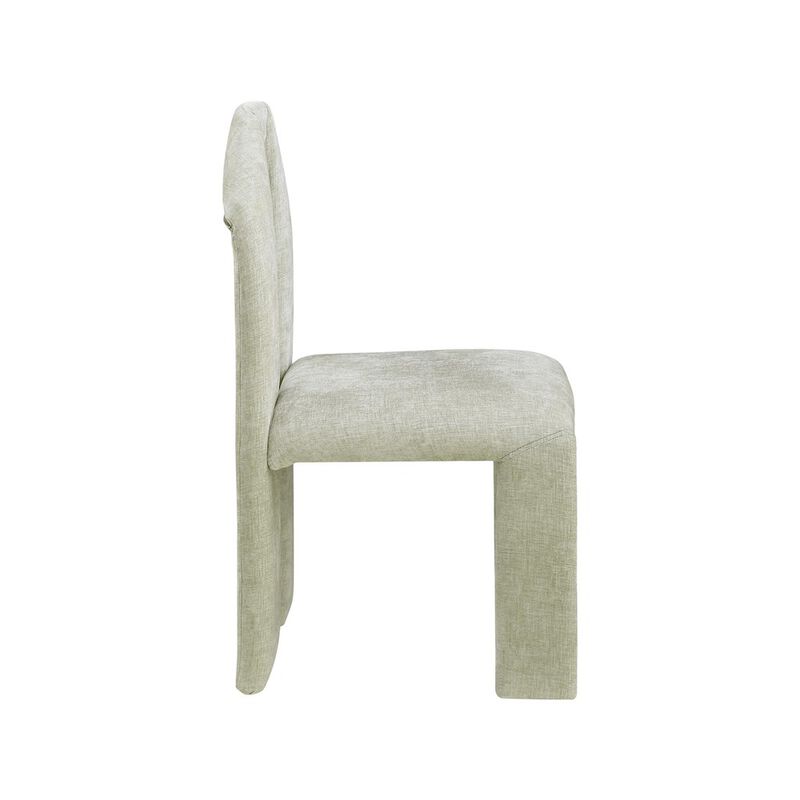 Meridian Furniture Bennett Mint Chenille Fabric Dining Chair, Set of 2