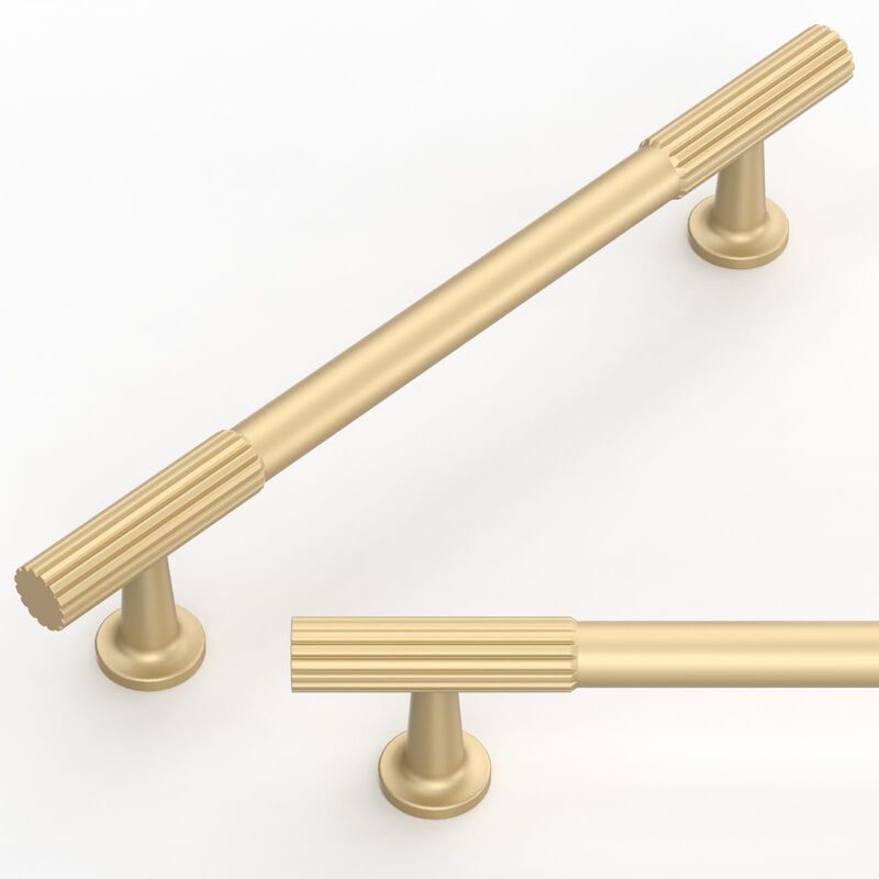Talentedeco 10 Pack Brushed Gold Cabinet Pulls 5 Inch(128mm) Kitchen Cabinet Handles Cabinet Hardware for Drawer Pulls