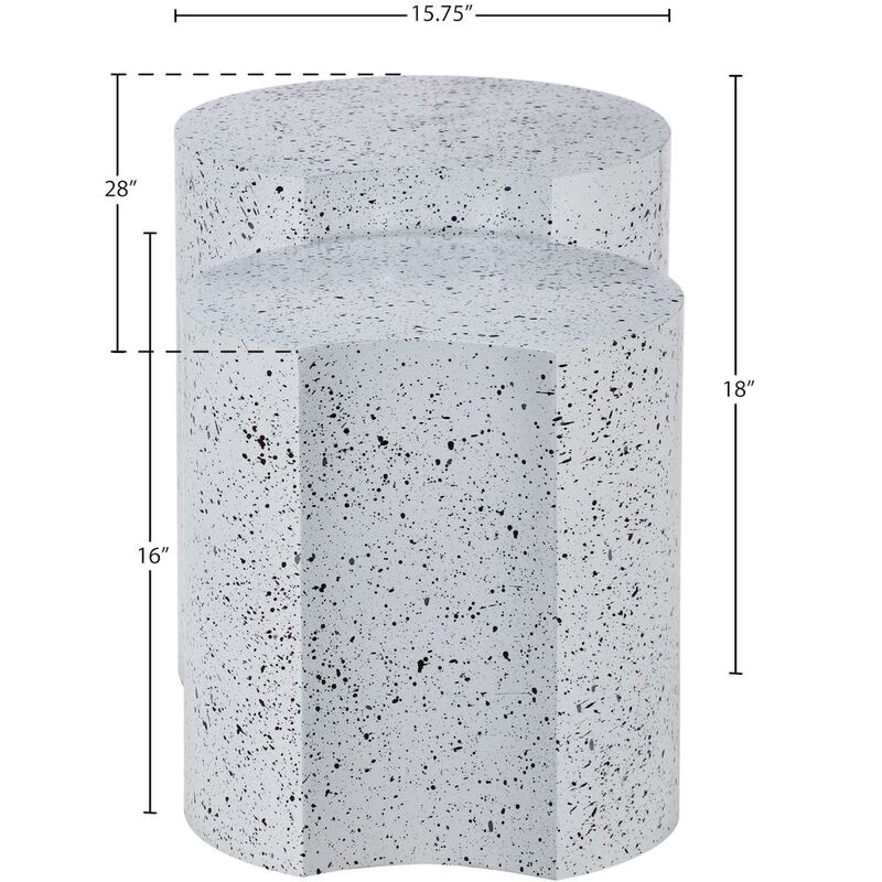 Meridian Furniture Dimple White End Table