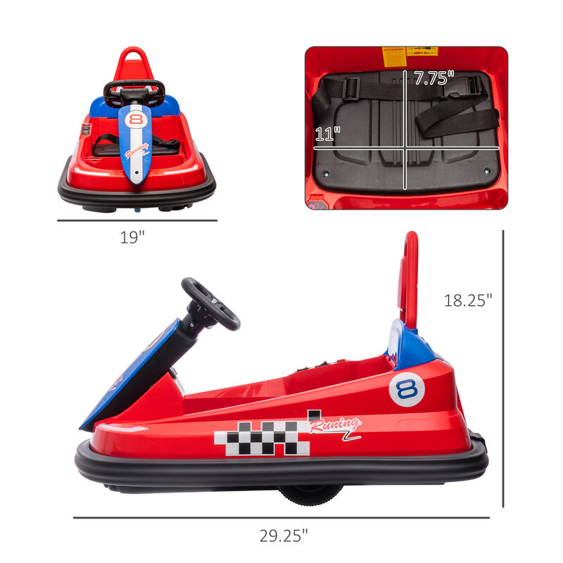 BreeBe Bumper Car for Kids, 360 degree Rotation 6V Electric Ride On Bumper image number 2