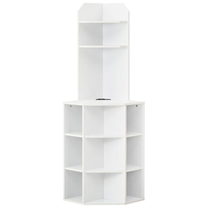 Hivvago 6-Tier Corner Shelf with Charging Station and 2 USB Ports