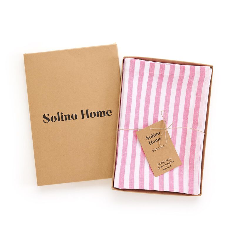 Linen Dinner Napkins - Amalfi Stripe image number 3