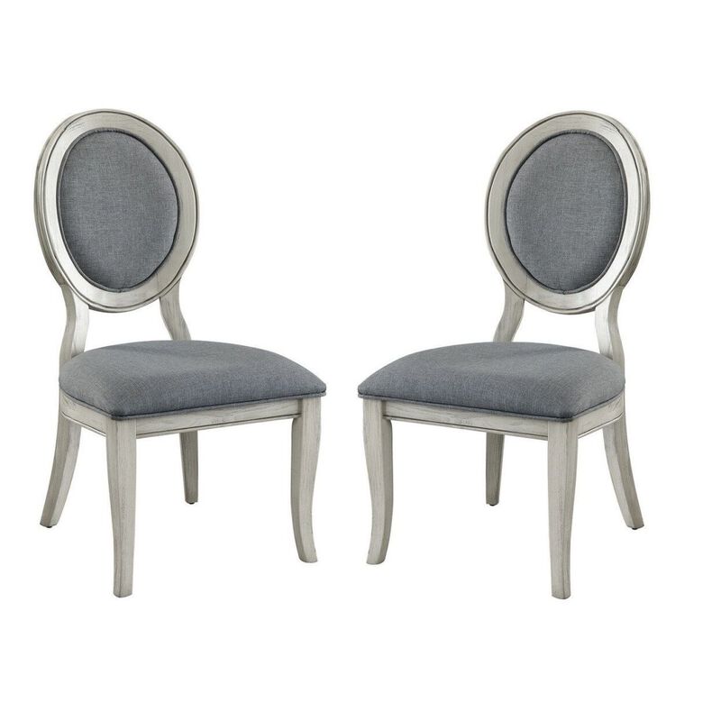 Streamdale Transitional Antique White & Gray Side Chairs, Set of 2 image number 2