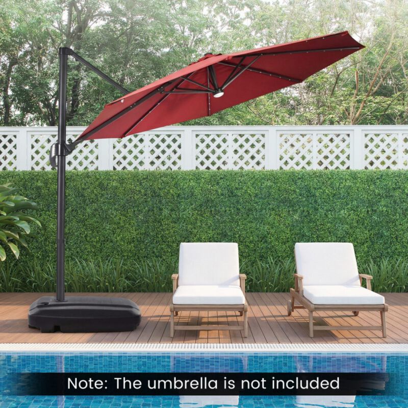 225 LBS Cantilever Patio Umbrella Base with Wheels and Crossed Base image number 2