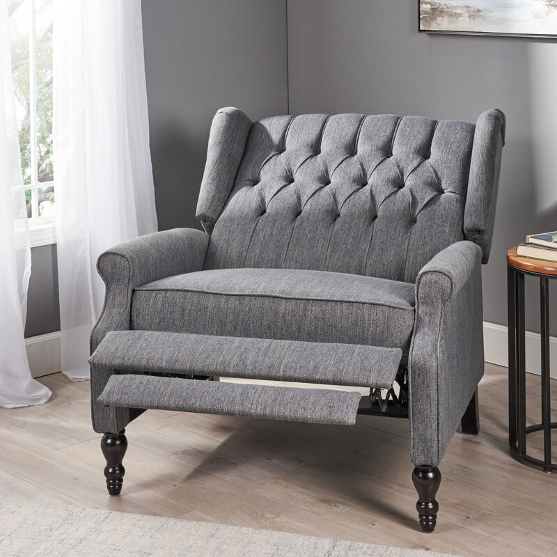 Streamdale Diamond Stitch Wingback Manual Recliner Comfort and Style United image number 4