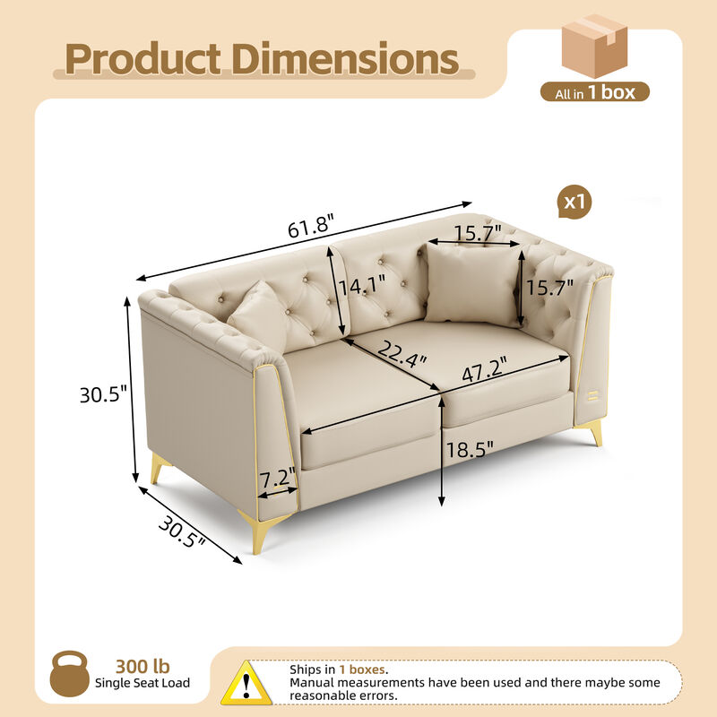 Wotvo 61.8" Loveseat image number 2