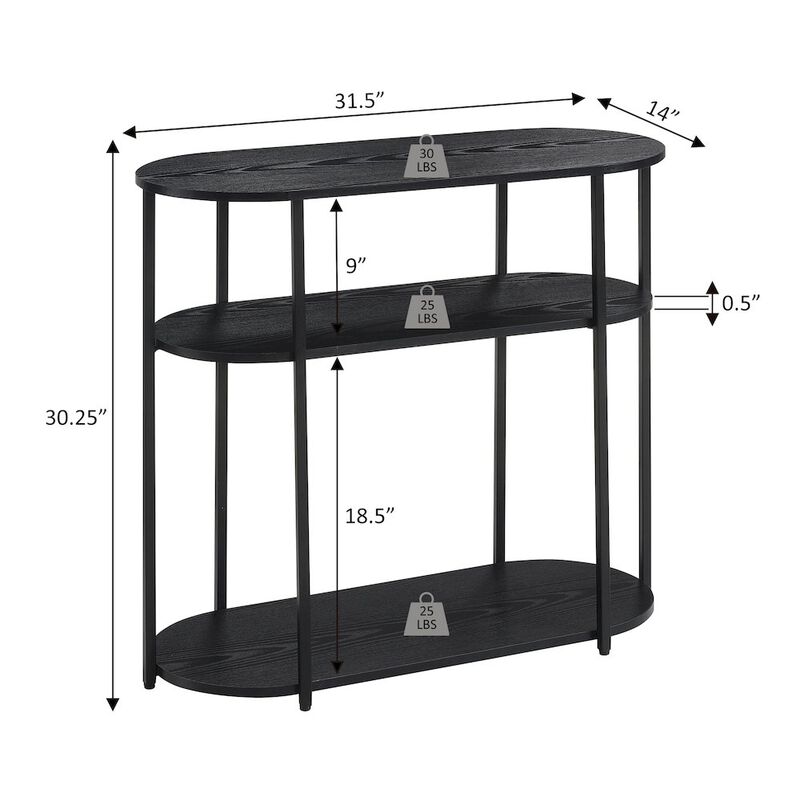 Convenience Concepts Designs2Go Simon 3 Tier Oval Entryway Hall Table