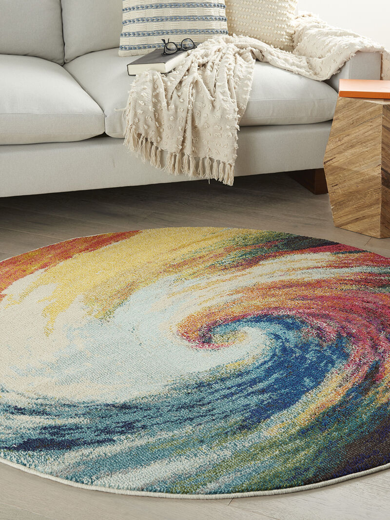 Celestial CES07 Wave 5'3" x Round Rug