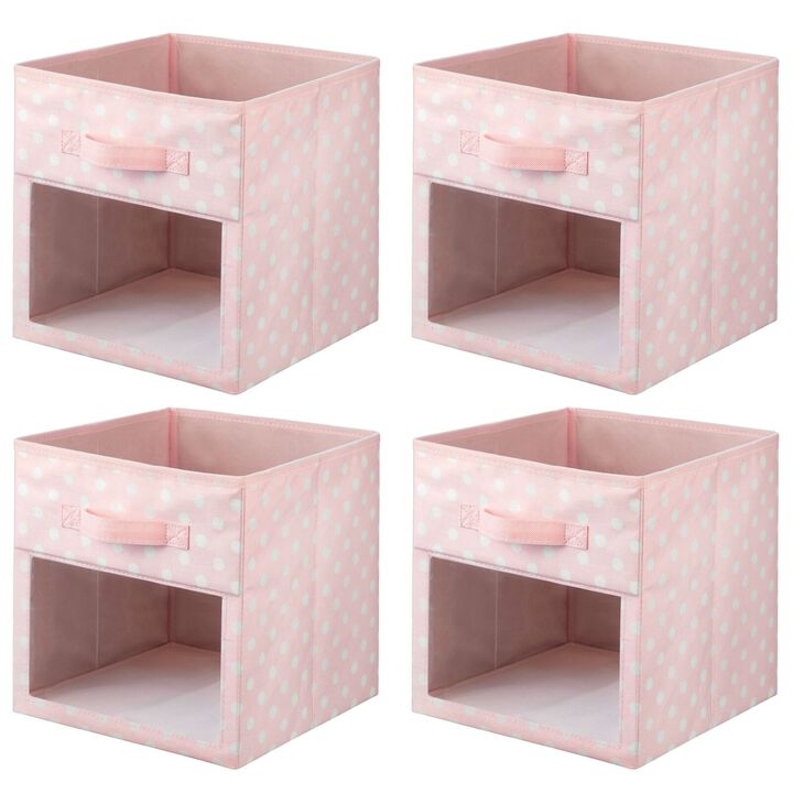 mDesign Fabric Nursery Cube, Window/Handle, 4 Pack