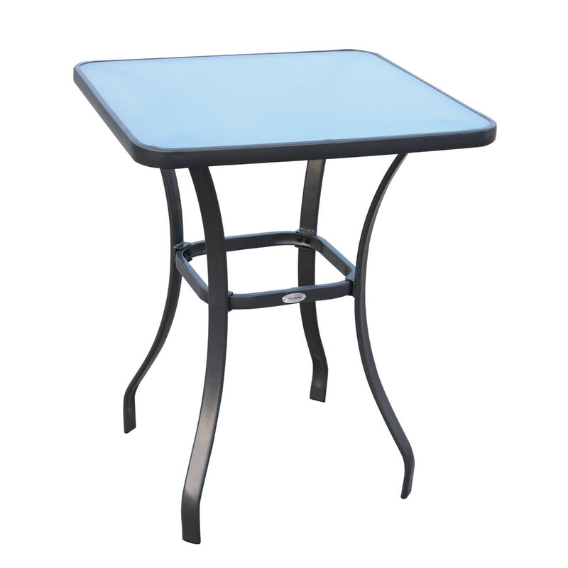 Alfresco Dining Surface: 33" Square Tempered Glass Bistro Table for Gardens