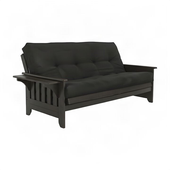 Phoenix Frame-Espresso Finish-Suede Black Mattress