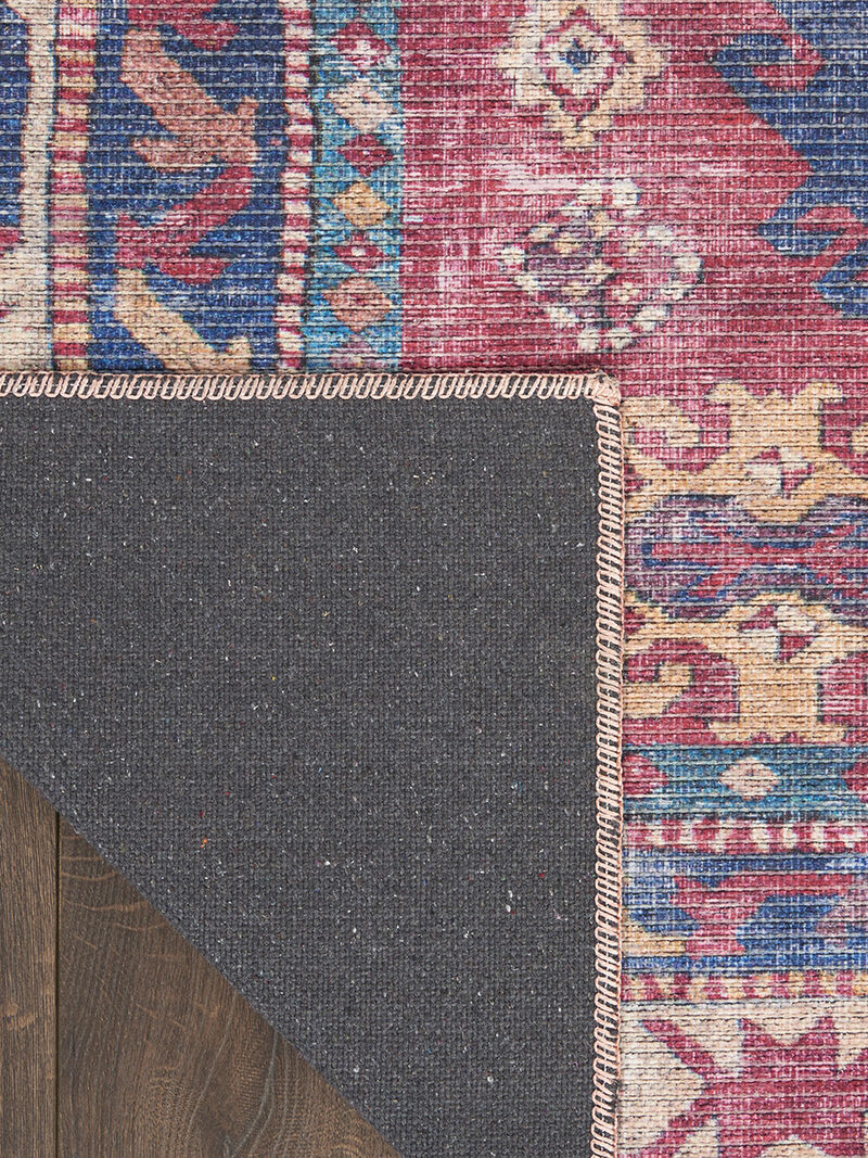 Machine Washable Series 1 SR105 Red/Navy 5'3" x 7'3" Rug