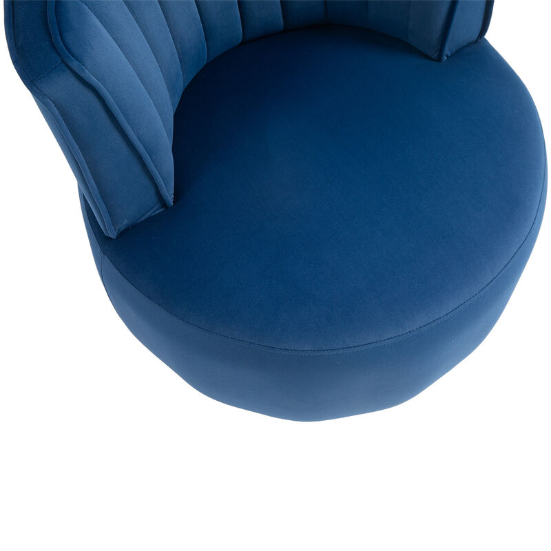 TATEUS 360 Degree Swivel Cuddle Barrel Accent Sofa Chairs, Round Armchairs with Wide Upholstered, Fluffy Velvet Fabric Chair for Living Room, Bedroom, Office, Waiting Rooms image number 4