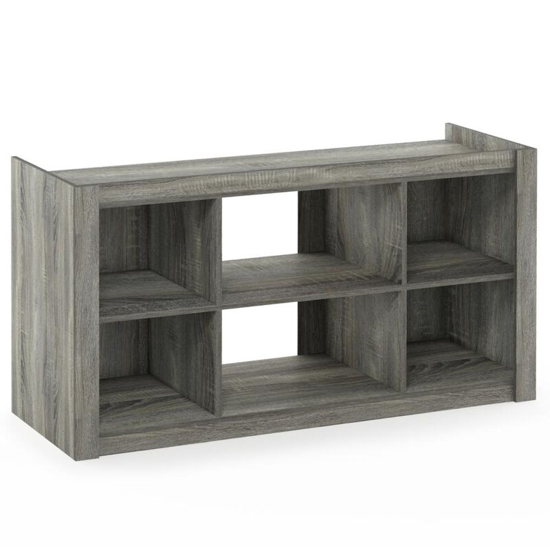 Furinno Furinno Fowler Multipurpose TV Stand Bookshelves, French Oak Grey