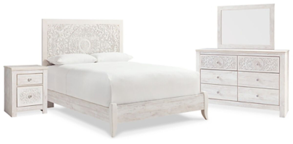 Paxberry Queen Panel Bed, Dresser, Mirror and Nightstand