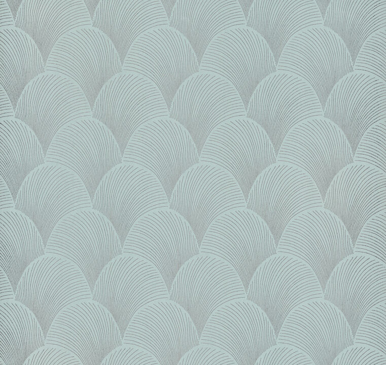 Metallic Blue Pearl Scallop Wallpaper