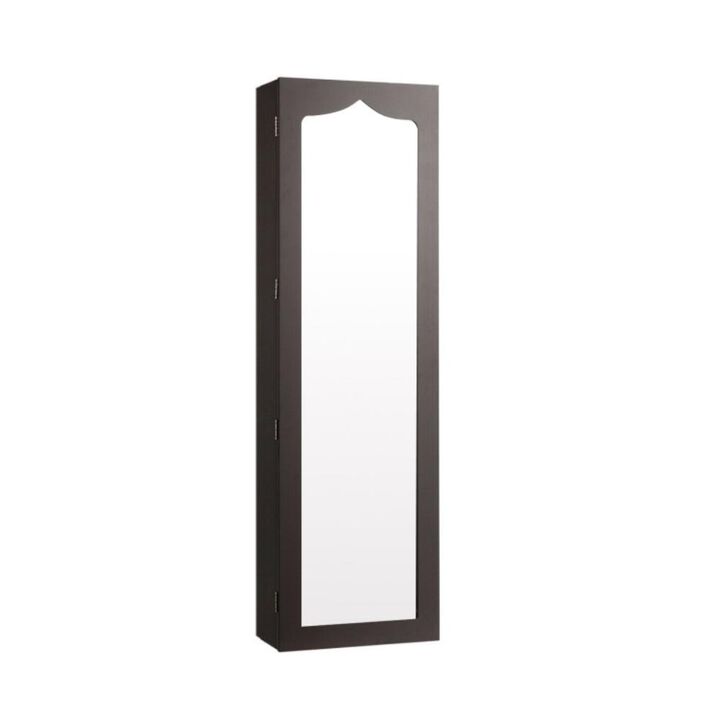 Hivvago Door Hanging Mirror Jewelry Armoire with Full Length Mirror and 6 Drawers
